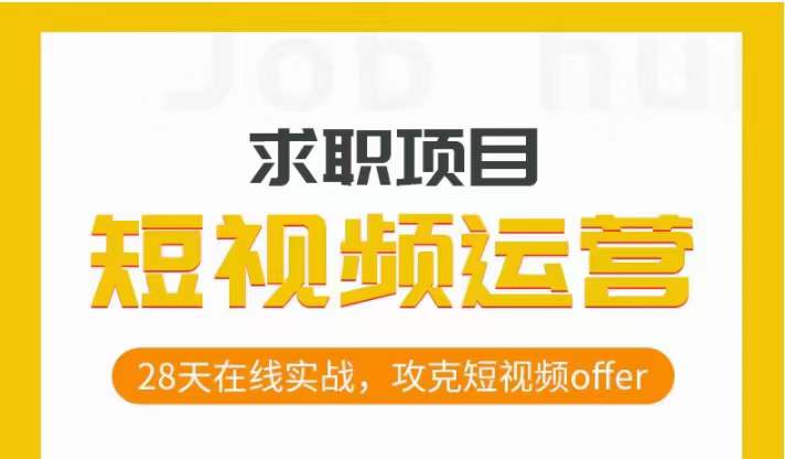 短视频运营求职实操项目，28天在线实战，攻克短视频offer-小伟资源网