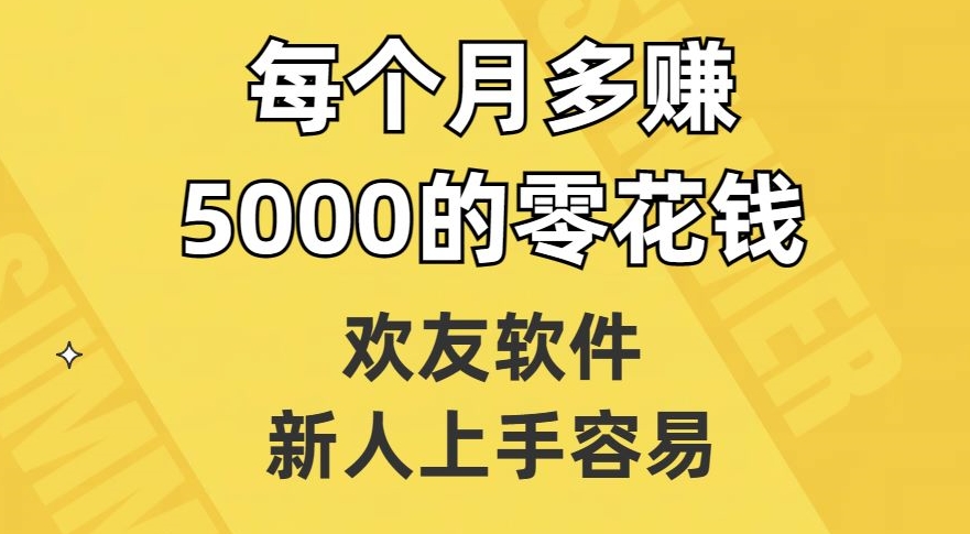 欢友软件，新人上手容易，每个月多赚5000的零花钱【揭秘】-小伟资源网