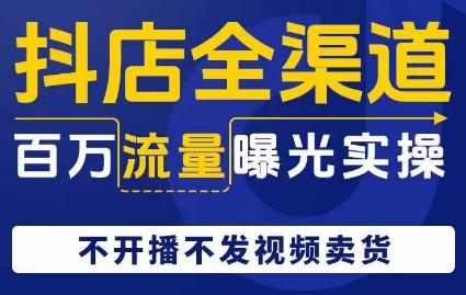 抖店全渠道百万流量曝光实操，不开播不发视频带货-小伟资源网