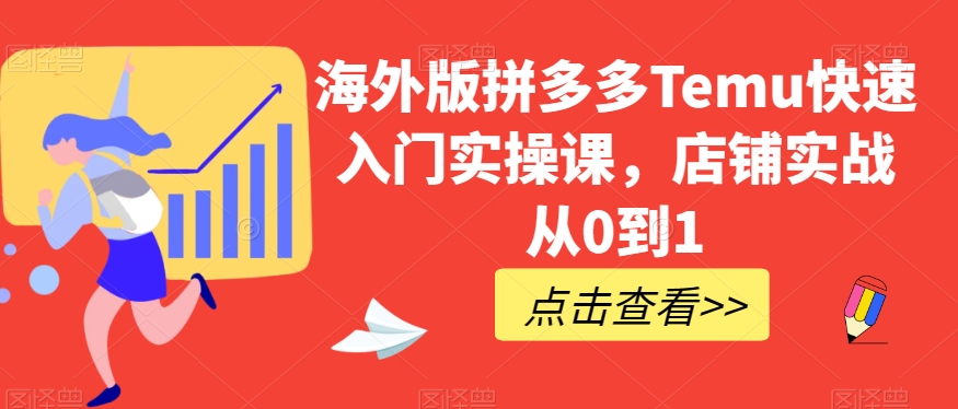 海外版拼多多Temu快速入门实操课，店铺实战从0到1-小伟资源网