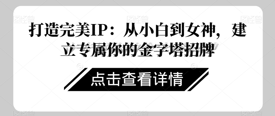 打造完美IP：从小白到女神，建立专属你的金字塔招牌-小伟资源网