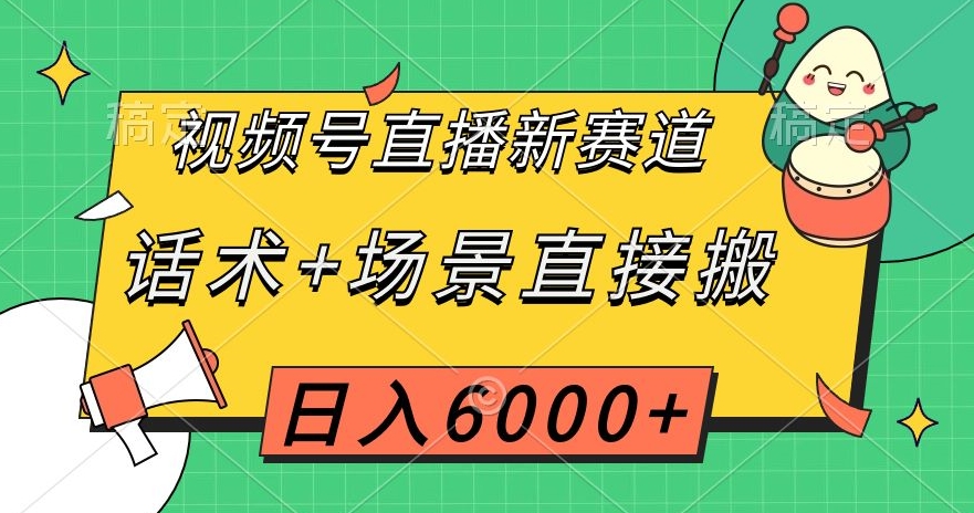 视频号直播新赛道，话术+场景直接搬，日入6000+【揭秘】-小伟资源网