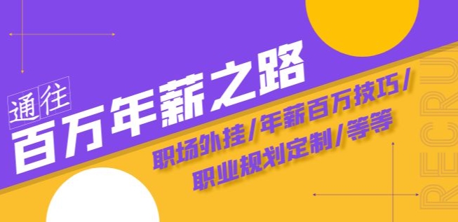 通往百万年薪之路·陪跑训练营：职场外挂/年薪百万技巧/职业规划定制/等等-小伟资源网