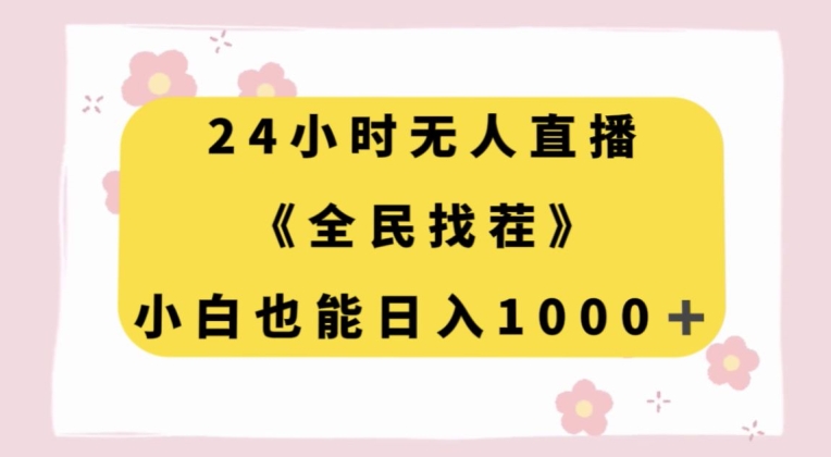 24小时无人直播，全民找茬，小白也能日入1000+【揭秘】-小伟资源网