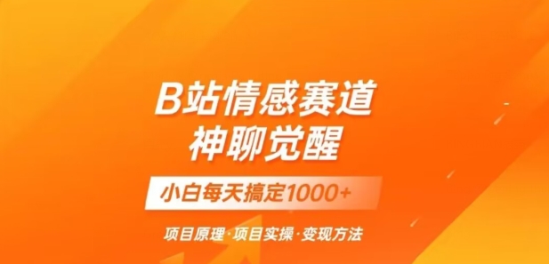 B站情感冷门蓝海赛道秒变现《神聊觉醒》一天轻松变现500+【揭秘】-小伟资源网