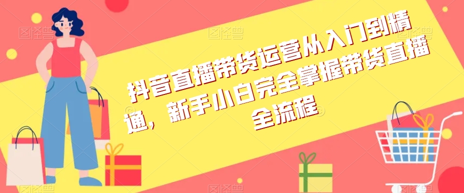 抖音直播带货运营从入门到精通，新手小白完全掌握带货直播全流程-小伟资源网