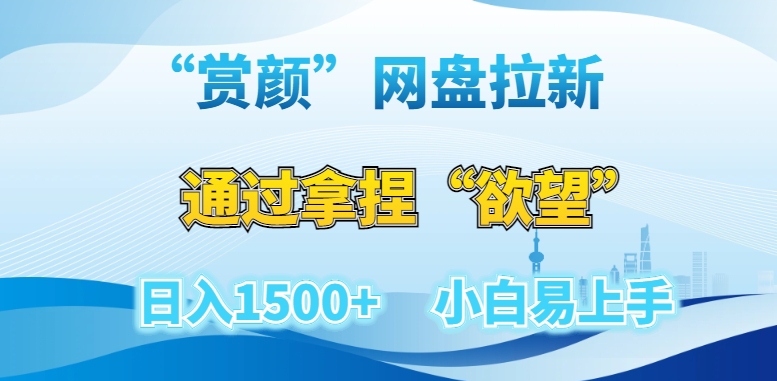 “赏颜”网盘拉新赛道，通过拿捏“欲望”日入1500+，小白易上手【揭秘】-小伟资源网