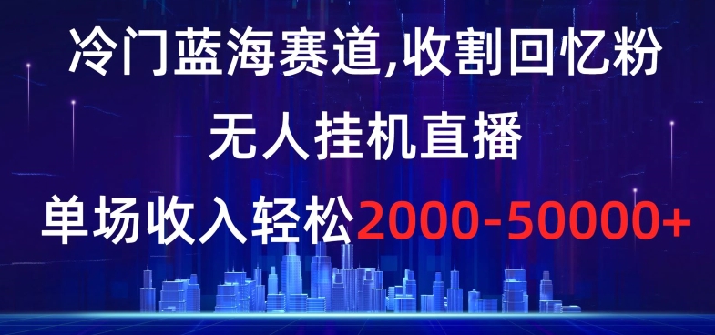 冷门蓝海赛道，收割回忆粉，无人挂机直播，单场收入轻松2000-5w+【揭秘】-小伟资源网