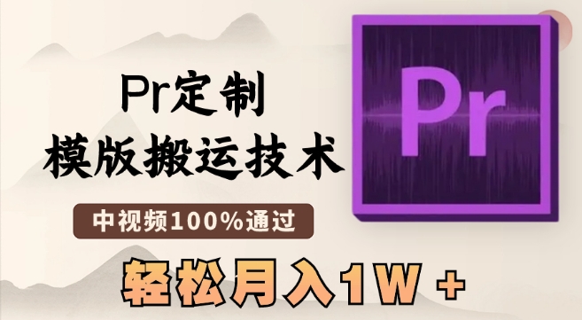 最新Pr定制模版搬运技术，中视频100%通过，几分钟一条视频，轻松月入1W＋【揭秘】-小伟资源网