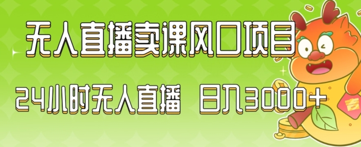 2024最新玩法无人直播卖课风口项目，全天无人直播，小白轻松上手【揭秘】-小伟资源网