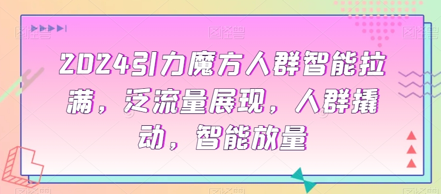 2024引力魔方人群智能拉满，​泛流量展现，人群撬动，智能放量-小伟资源网