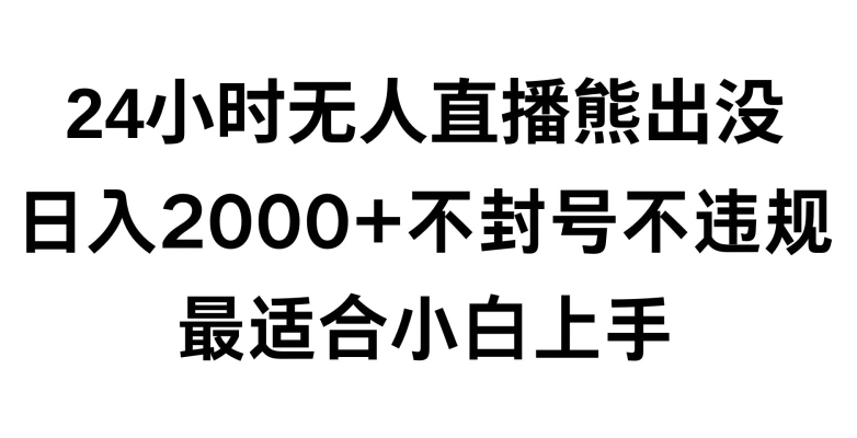 快手24小时无人直播熊出没，不封直播间，不违规，日入2000+，最适合小白上手，保姆式教学【揭秘】-小伟资源网