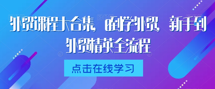 外贸课程大合集，0到1学外贸，新手到外贸精英全流程-小伟资源网