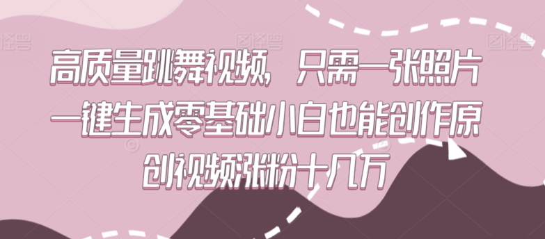 高质量跳舞视频，只需一张照片一键生成零基础小白也能创作原创视频涨粉十几万【揭秘】-小伟资源网