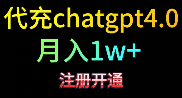 代充chatgpt4，日入500+，精准引流，暴力变现【揭秘】-小伟资源网