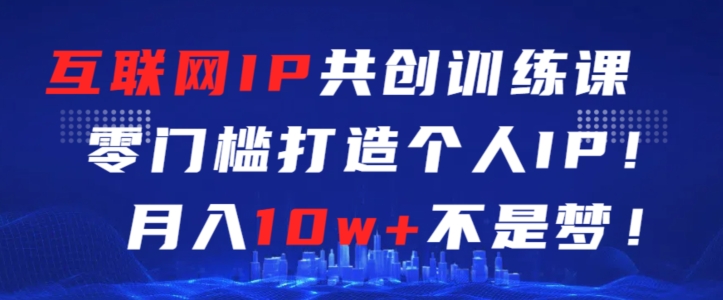 互联网IP共创训练课，零门槛零基础打造个人IP，月入10w+不是梦【揭秘】-小伟资源网