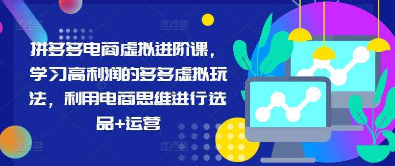 拼多多电商虚拟进阶课，学习高利润的多多虚拟玩法，利用电商思维进行选品+运营（更新）-小伟资源网