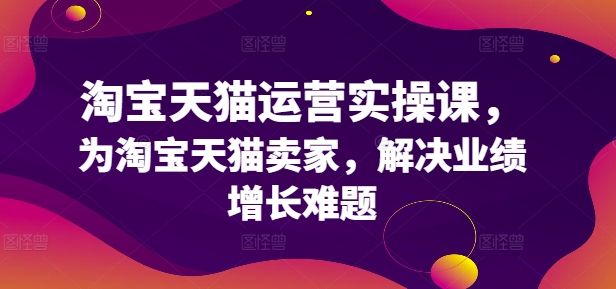 淘宝天猫运营实操课，为淘宝天猫卖家，解决业绩增长难题-小伟资源网