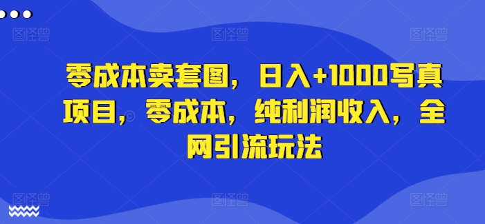 零成本卖套图，日入+1000写真项目，零成本，纯利润收入，全网引流玩法-小伟资源网