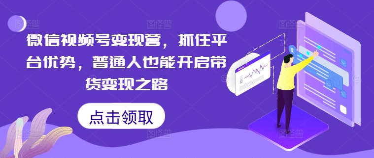 微信视频号变现营，抓住平台优势，普通人也能开启带货变现之路-小伟资源网