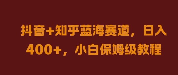 抖音+知乎蓝海赛道，日入几张，小白保姆级教程【揭秘】-小伟资源网