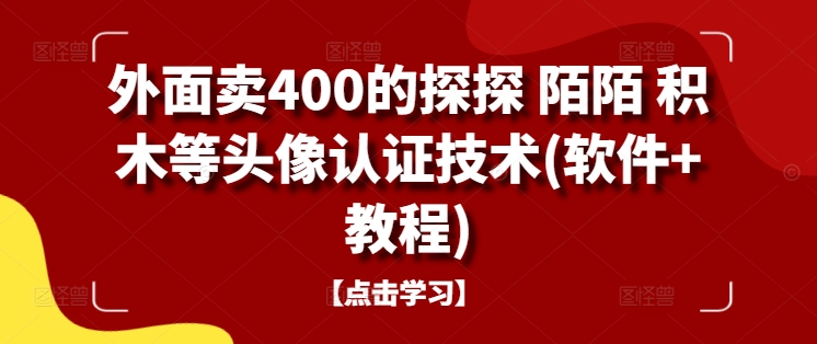 外面卖400的探探 陌陌 积木等头像认证技术(软件+教程)-小伟资源网