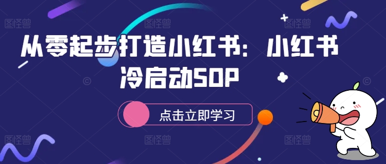 从零起步打造小红书：小红书冷启动SOP-小伟资源网