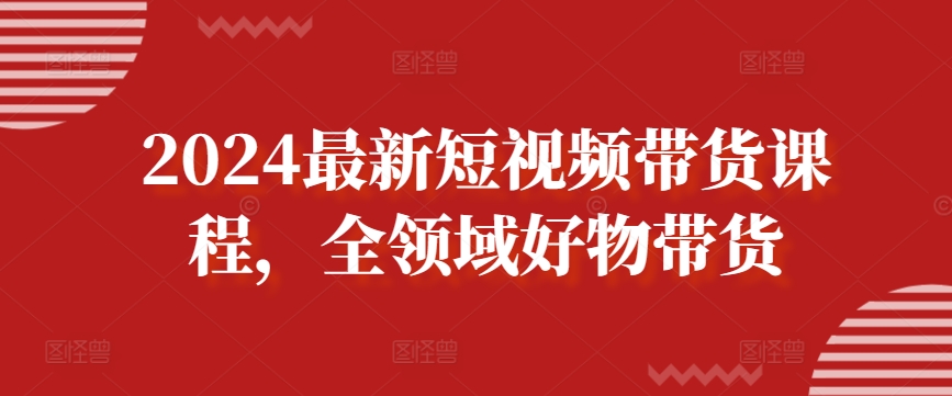 2024最新短视频带货课程，全领域好物带货-小伟资源网