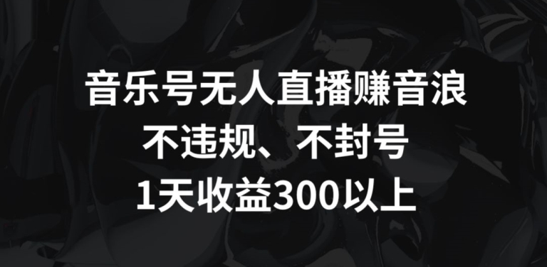 音乐号无人直播赚音浪，不违规、不封号，1天收益300+【揭秘】-小伟资源网