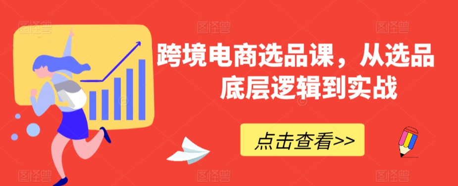 跨境电商选品课，从选品到底层逻辑到实战-小伟资源网