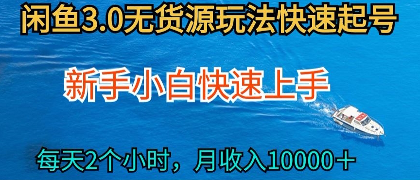 2024最新闲鱼无货源玩法，从0开始小白快手上手，每天2小时月收入过万【揭秘】-小伟资源网