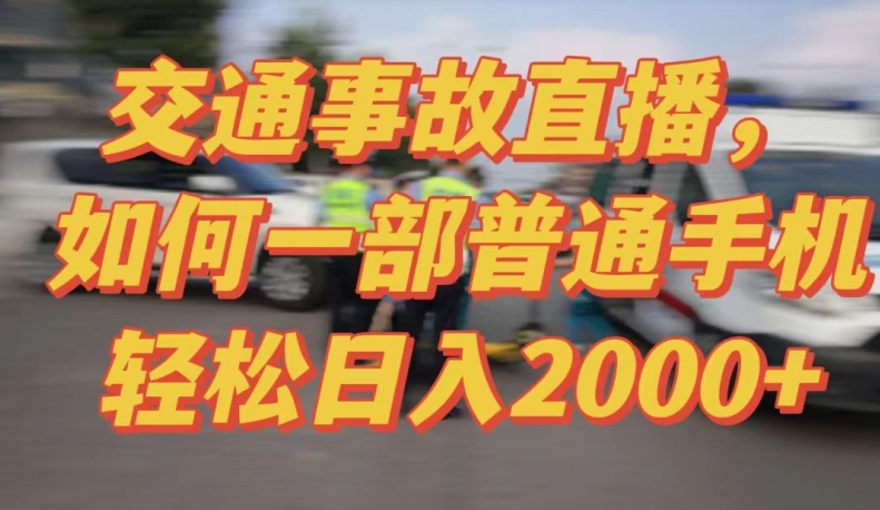 2024最新玩法半无人交通事故直播，实战式教学，轻松日入2000＋，人人都可做【揭秘】-小伟资源网