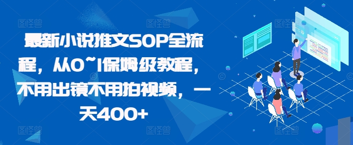 最新小说推文SOP全流程，从0~1保姆级教程，不用出镜不用拍视频，一天400+-小伟资源网