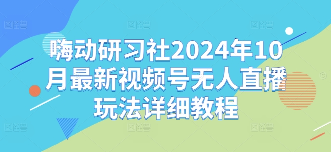 嗨动研习社2024年10月最新视频号无人直播玩法详细教程-小伟资源网