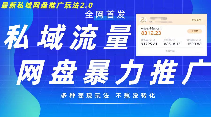 最新暴力私域网盘拉新玩法2.0，多种变现模式，并打造私域回流，轻松日入500+【揭秘】-小伟资源网