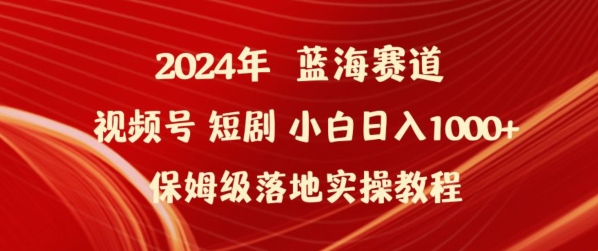 2024年视频号短剧新玩法小白日入1000+保姆级落地实操教程【揭秘】-小伟资源网