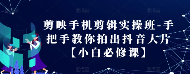 剪映手机剪辑实操班-手把手教你拍出抖音大片【小白必修课】-小伟资源网