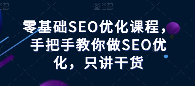 零基础SEO优化课程，手把手教你做SEO优化，只讲干货-小伟资源网