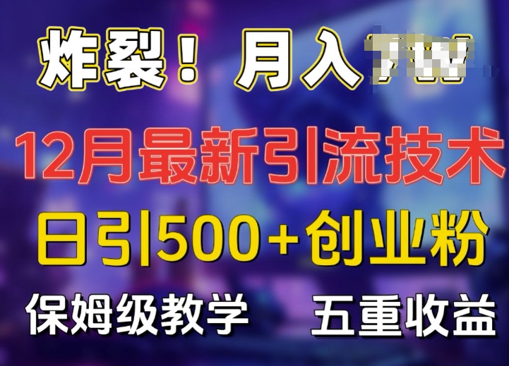 炸裂!揭秘12月最新日引流500+精准创业粉，多重收益保姆级教学-小伟资源网