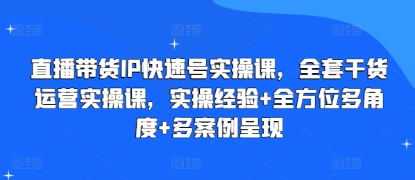 直播带货IP实操课：干货满满，全方位案例解析-小伟资源网