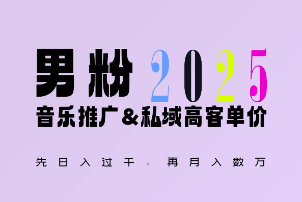 把握2025，深耕“男粉+私域”新策略，全新玩法助力日收过千-小伟资源网