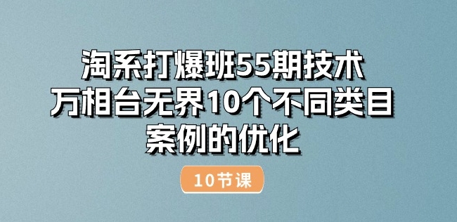 淘系打爆班55期技术：万相台无界10个不同类目案例的优化(10节)-小伟资源网