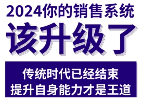 2024能落地的销售实战课，你的销售系统该升级了-小伟资源网