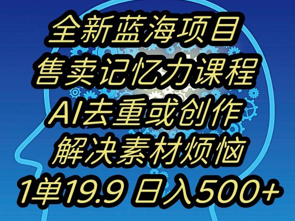 AI赋能蓝海项目，记忆力培训日入过千揭秘-小伟资源网