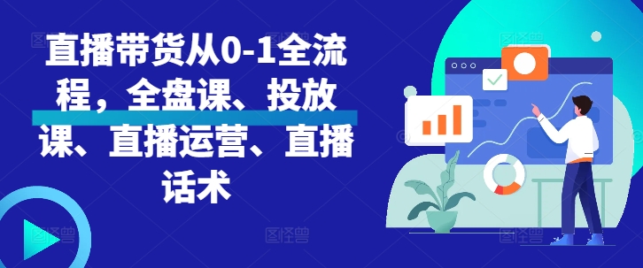 直播带货从0-1全流程，全盘课、投放课、直播运营、直播话术-小伟资源网