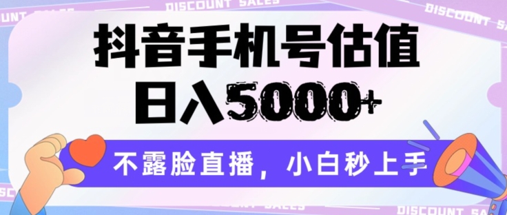 抖音手机号估值，日入5000+，不露脸直播，小白秒上手【揭秘】-小伟资源网