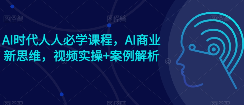 AI时代人人必学课程，AI商业新思维，视频实操+案例解析【赠AI商业爆款案例】-小伟资源网