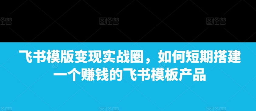 飞书模版变现实战圈，如何短期搭建一个赚钱的飞书模板产品-小伟资源网