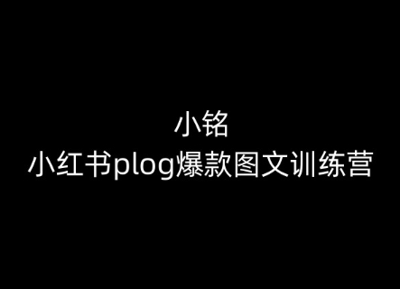 小铭-小红书plog爆款图文训练营，教你从0-1做小红书-小伟资源网