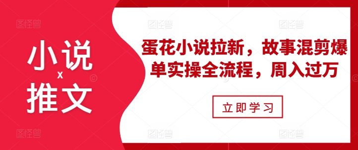 小说推文之蛋花小说拉新，故事混剪爆单实操全流程，周入过万-小伟资源网